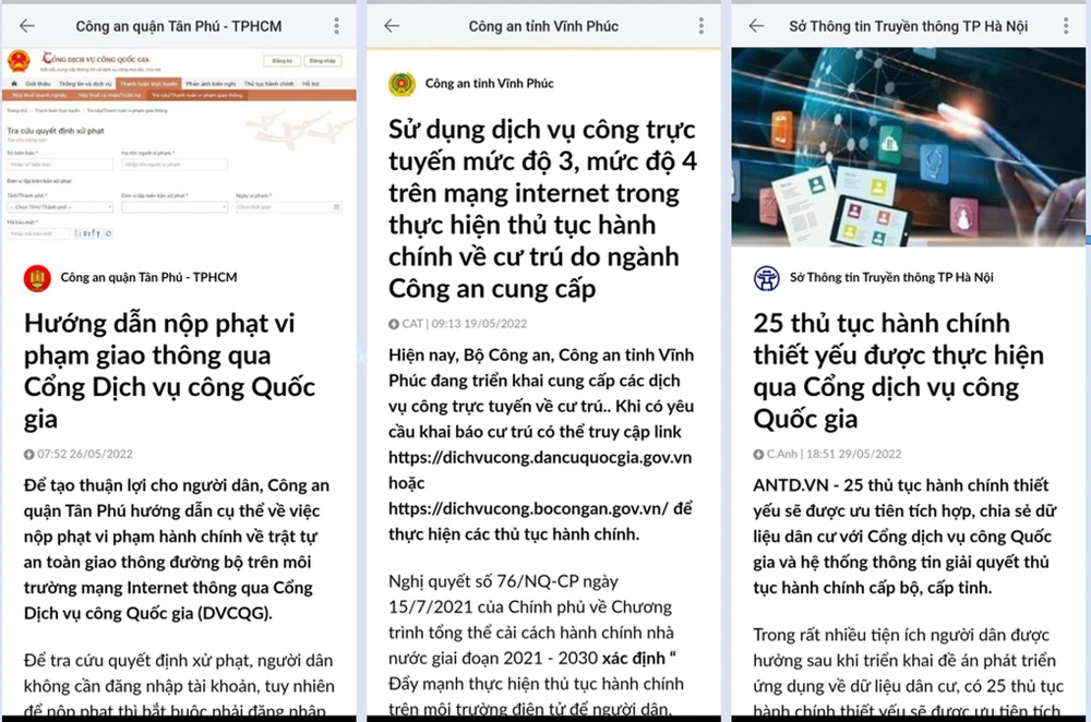 Công tác tuyên truyền cho Đề án 06 được thực qua tài khoản Zalo chính thức, nhóm Zalo.Ảnh chụp màn hình.