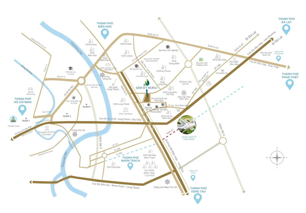 Sânbay quốc tế Long Thành được kỳ vọng sẽ tạo ra động lực to lớn để thúc đẩy phát triển kinh tế - xã hội không chỉ của địa phương mà còn là trên cả nước. Ảnh: DXG