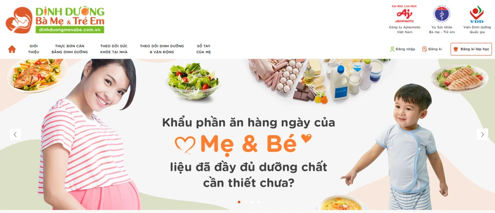 Phần mềm do Công ty Ajinomoto phối hợp với Vụ Sức khỏe Bà mẹ - Trẻ em và Viện Dinh dưỡng Quốc gia – Bộ Y tế triển khai