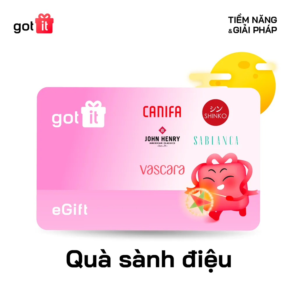 Mẫu thẻ quà tặng điện tử sành điệu dịp Trung thu cho khách hàng, đối tác nữ của Got It