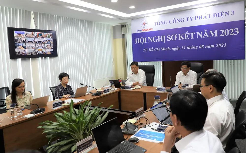 Ông Đinh Quốc Lâm – Bí thư Đảng ủy, Chủ tịch HĐQT EVNGENCO3 phát biểu chỉ đạo tại Hội nghị. EVNGENCO3.jpg