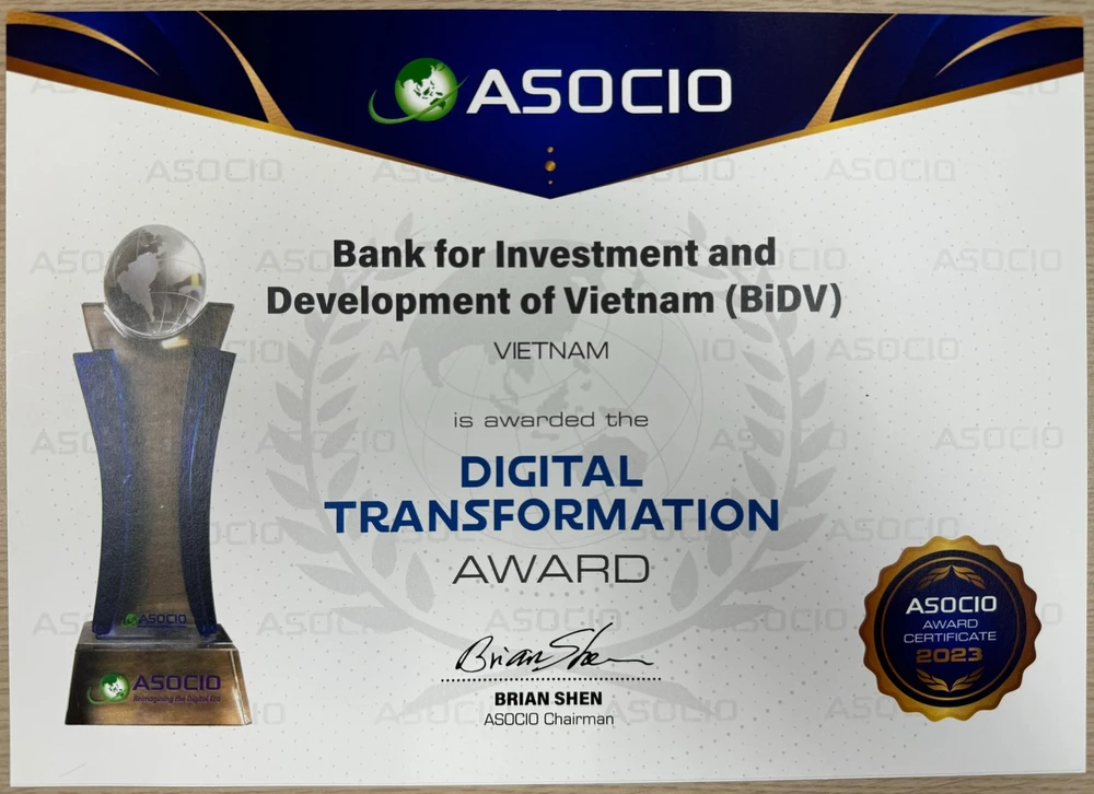 BIDV đạt giải ‘Đơn vị chuyển đổi số xuất sắc’ ASOCIO 2023