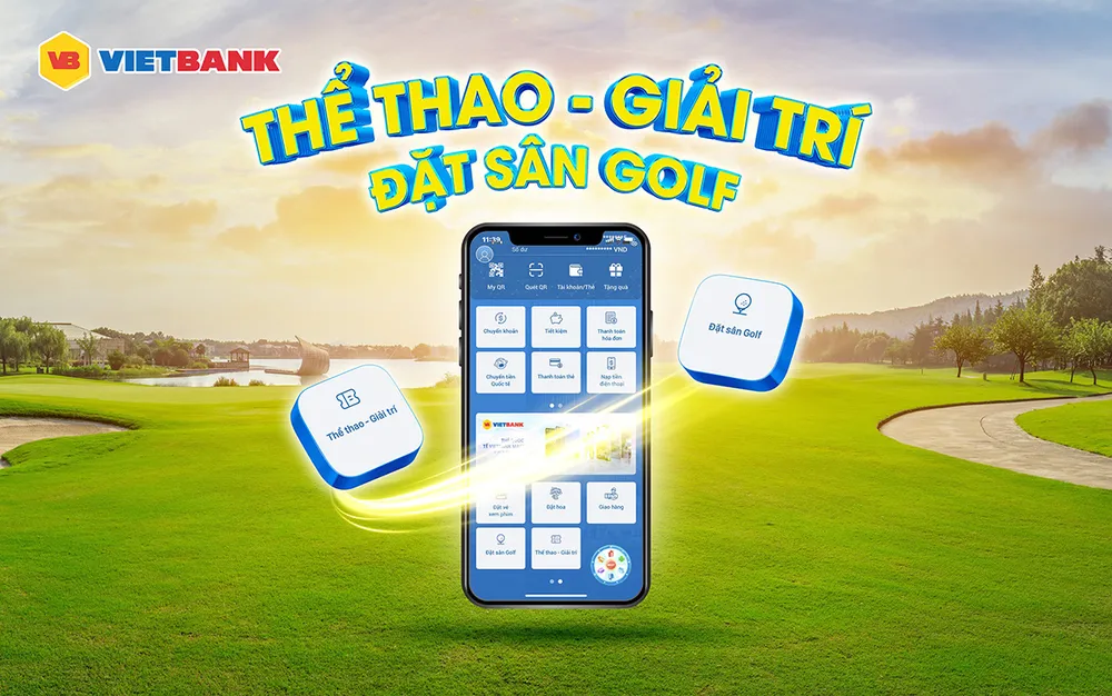 Trải nghiệm tính năng đặt sân golf và vé thể thao, giải trí trên ứng dụng Vietbank Digital
