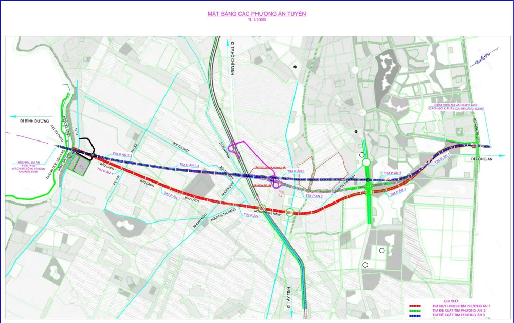 Phương án 2, hướng tuyến đi về phía đông nam (phía trái) so với hướng tuyến trong đồ án quy hoạch chung TP.HCM. Phương án này sẽ hạn chế ảnh hưởng các đồ án quy hoạch đã thực hiện, cũng như hạn chế ảnh hưởng tới Khu công nghiệp Tây Bắc Củ Chi giai đoạn 2. Đối với phương án 2, đoạn xa nhất cách đường Nguyễn Thị Rành - tuyến quy hoạch khoảng 1,1 km. Chiều dài tuyến theo phương án này là 17,12 km.