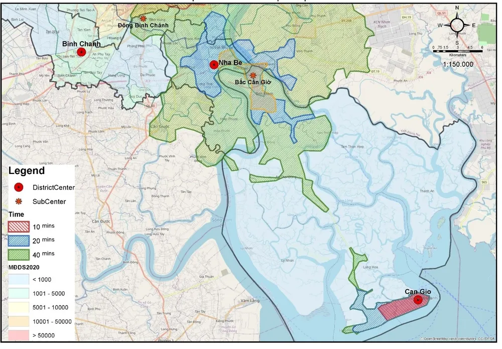 Với khả năng tiếp cận đến trung tâm thành phố trong khoảng 60 phút từ khu Bắc Cần Giờ và 2 giờ, Cần Giờ không có lợi thế tiếp cận nhanh đến khu vực trung tâm. Do đó, việc xây dựng và nâng cấp hệ thống giao thông kết nối nhanh đến khu trung tâm của thành phố và các tỉnh thành miền Tây là việc tất yếu. Đây là thông tin từ báo cáo của KTS. Bùi Đức Tú và nhóm nghiên cứu về Cần Giờ.