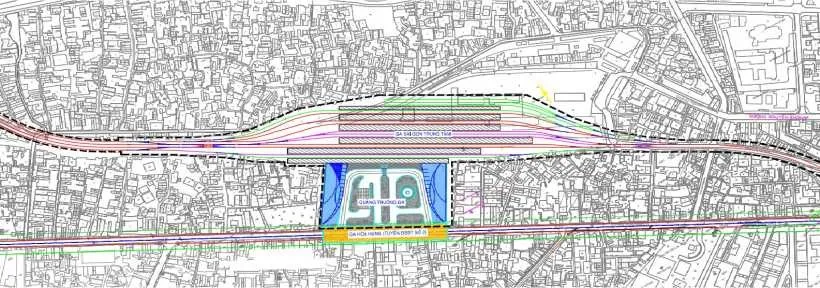 Mô phỏng quảng trường ga Sài Gòn và ga trung tâm này trong tương lai.