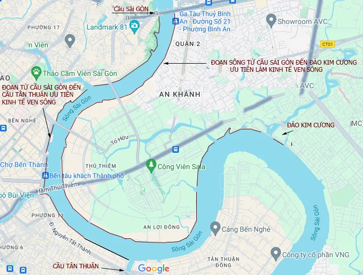 TP.HCM lên kế hoạch đầu tư 2 đoạn ven sông để phát triển kinh tế dịch vụ. Ảnh: Kiên Cường sông sài gòn.jpg