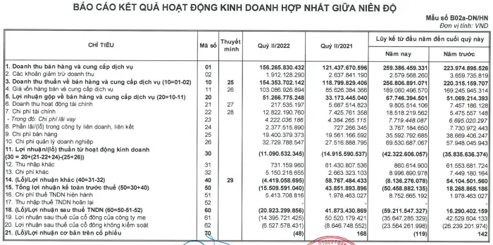 Nguồn: Báo cáo tài chính hợp nhất quý II. Nguồn: Báo cáo tài chính hợp nhất quý II.