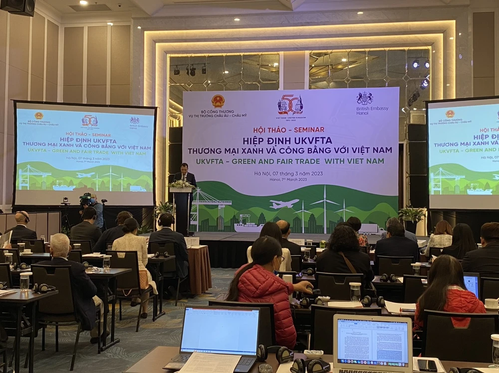 Thứ trưởng Bộ Công Thương Đặng Hoàng An đã nhấn mạnh phát triển xanh đang là xu hướng phát triển quan trọng trên toàn cầu. ẢNH: MINH TRÚC