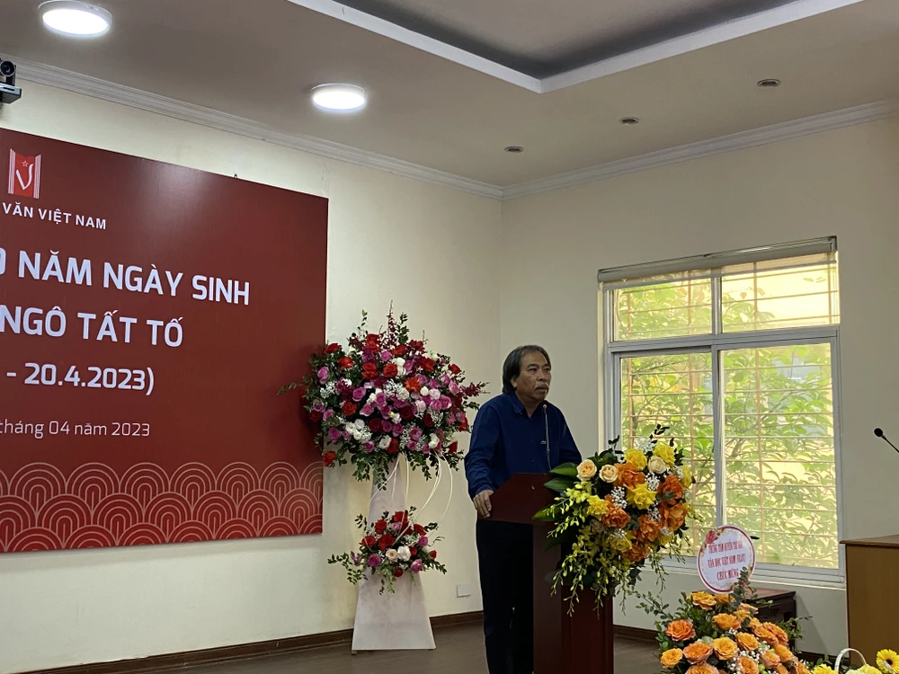 Chủ tịch Hội Nhà văn Việt Nam Nguyễn Quang Thiều. ẢNH: MINH TRÚC