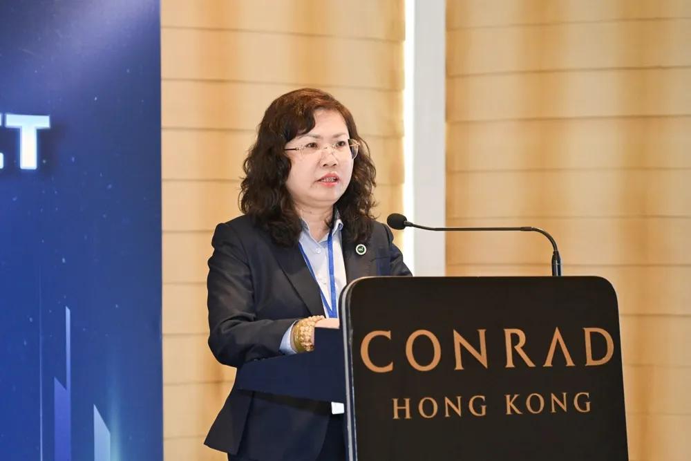 Chủ tịch UBCKNN Vũ Thị Chân Phương phát biểu tại Hội nghị. Ảnh: UBCKNN