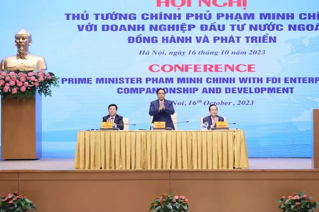 Thủ tướng Chính phủ Phạm Minh Chính chủ trì Hội nghị gặp mặt cộng đồng doanh nghiệp đầu tư nước ngoài, với chủ đề “Đồng hành và phát triển”. Ảnh: VGP Thủ tướng Chính phủ Phạm Minh Chính chủ trì Hội nghị gặp mặt cộng đồng doanh nghiệp đầu tư nước ngoài, với chủ đề “Đồng hành và phát triển”..jpeg