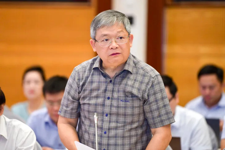 Thiếu tướng Hoàng Anh Tuyên - Người phát ngôn Bộ Công an - thông tin về vụ án xảy ra tại Công ty SJC. Ảnh: X.Đ Công ty SJC 1.png