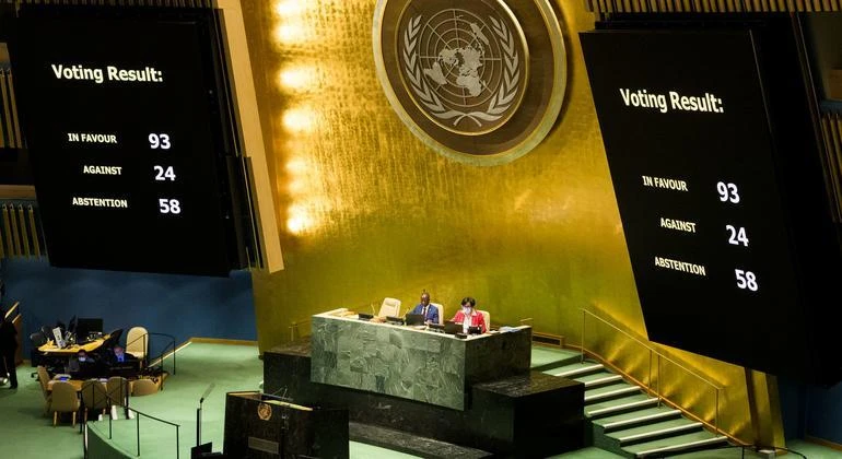Liên Hợp Quốc bỏ phiếu đình chỉ tư cách của Nga trong Hội đồng Nhân Quyền. Ảnh: UN