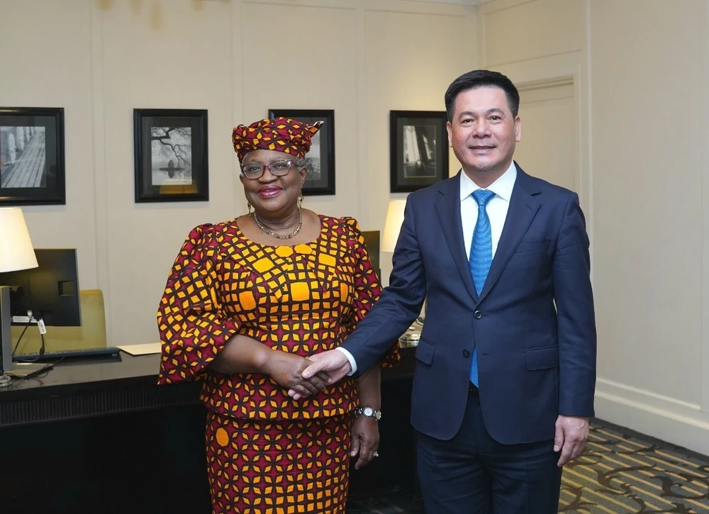 Bộ trưởng Bộ Công Thương Nguyễn Hồng Diên tiếp và làm việc với Tổng Giám đốc WTO, ngày 18-5. Nguồn: Bộ Công Thương