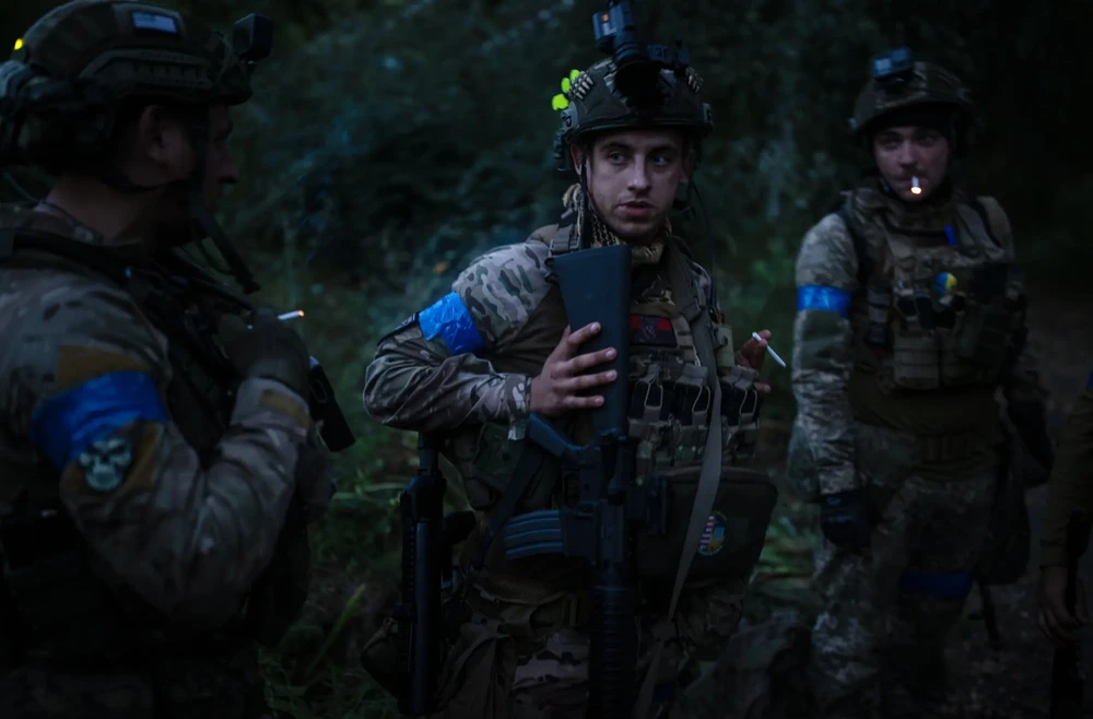 Lực lượng Ukraine tại TP Bakhmut, tỉnh Donetsk, vào tháng trước. Ảnh: THE NEW YORK TIMES