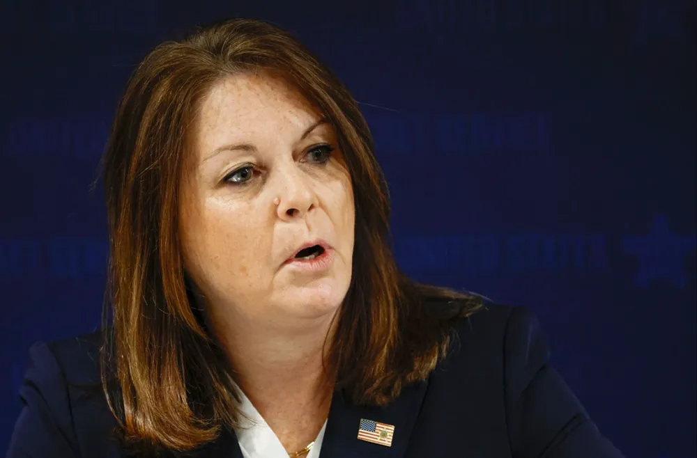 Giám đốc Cơ quan Mật vụ Mỹ Kimberly Cheatle lên tiếng sau vụ ông Trump bị bắn. Ảnh: AFP/GETTY IMAGES Giám đốc Cơ quan Mật vụ Mỹ lần đầu lên tiếng sau vụ ông Trump bị bắn