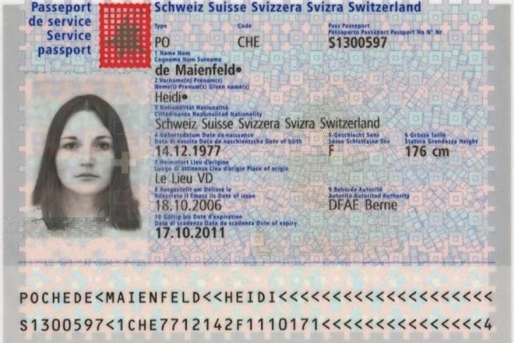 Hộ chiếu Thụy Sĩ không có thông tin nơi sinh, nhưng có mục quê quán. Ảnh: HỘI ĐỒNG CHÂU ÂU