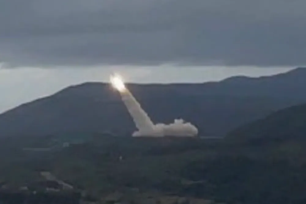 Viện Khoa học và Công nghệ Trung Sơn (NCSIST) bắn thử tên lửa hành trình ngày 7-2. Ảnh: CNA