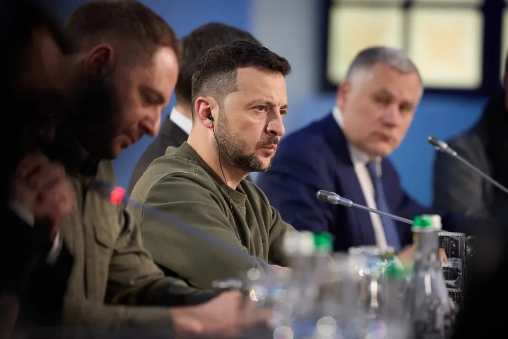 Tổng thống Ukraine Volodymyr Zelensky. Ảnh: VĂN PHÒNG TỔNG THỐNG UKRAINE chiến sự Nga-Ukraine.jpg