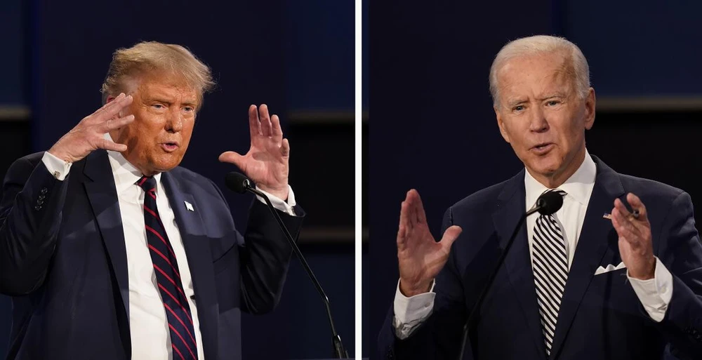 Tổng thống Mỹ Joe Biden (phải) và cựu Tổng thống Mỹ Donald Trump. Ảnh: AP Tổng thống Mỹ