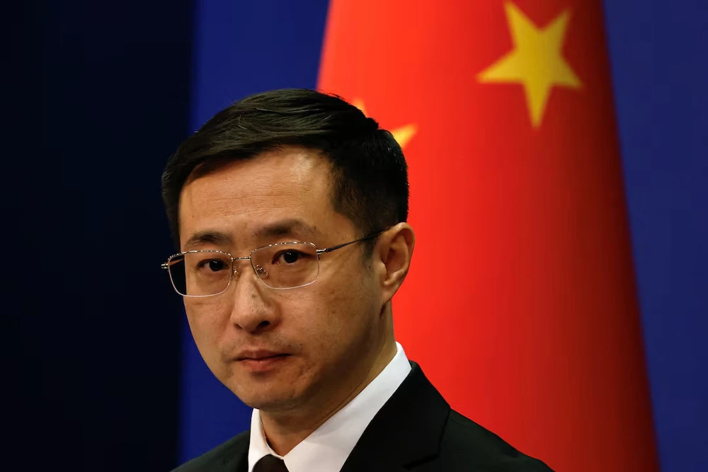 Phát ngôn viên Bộ Ngoại giao Trung Quốc Lâm Kiếm. Ảnh: REUTERS can thiệp bầu cử