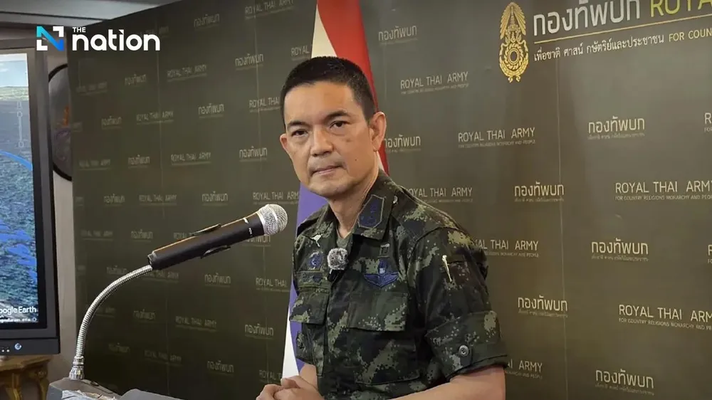 Ông Vinthai Suwaree, người phát ngôn quân đội Thái Lan. Ảnh: NATION THAILAND binh sĩ Campuchia