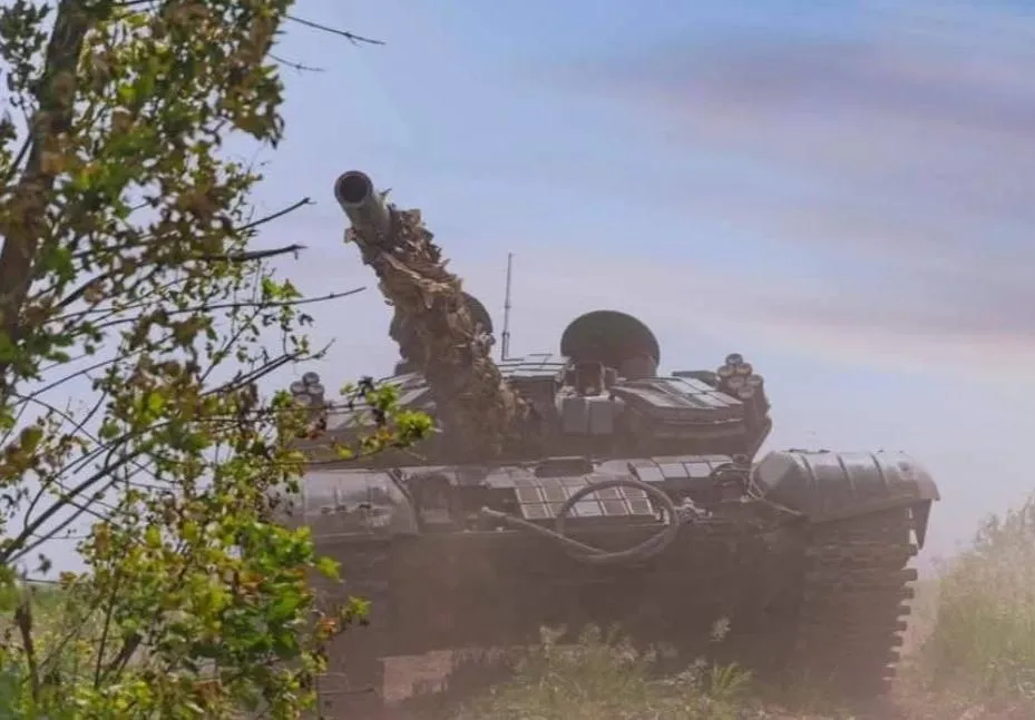 Xe tăng Ukraine hoạt động trên chiến trường. Ảnh: Bộ Tổng tham mưu quân đội Ukraine