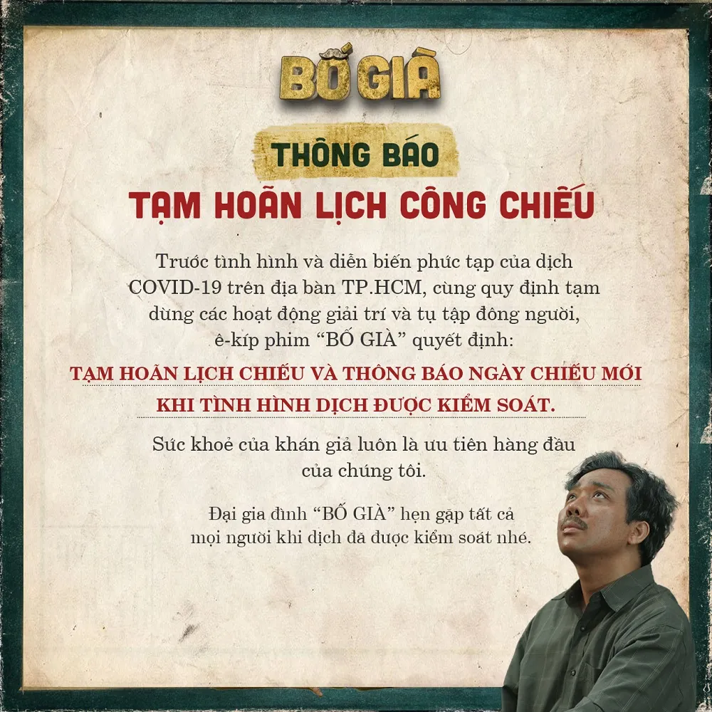 'Bố Già' bản điện ảnh quyết định tạm hoãn lịch công chiếu ảnh 1