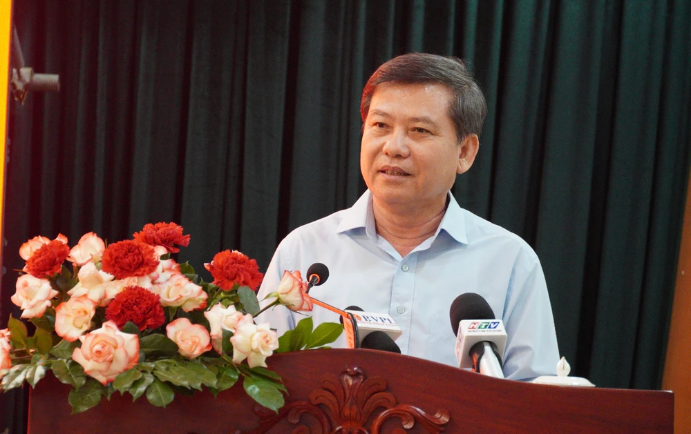 Viện trưởng VKS tối cao Lê Minh Trí cho biết TP.HCM là địa bàn rộng lớn, phức tạp nên cần tập trung đấu tranh với nhiều loại tội phạm phức tạp, nhất là tội phạm về ma tuý. Ngoài ra, đối với án tham nhũng, kinh tế nên chú trọng đến công tác giám định; việc thu hồi tài sản. Ảnh: HỮU ĐĂNG.