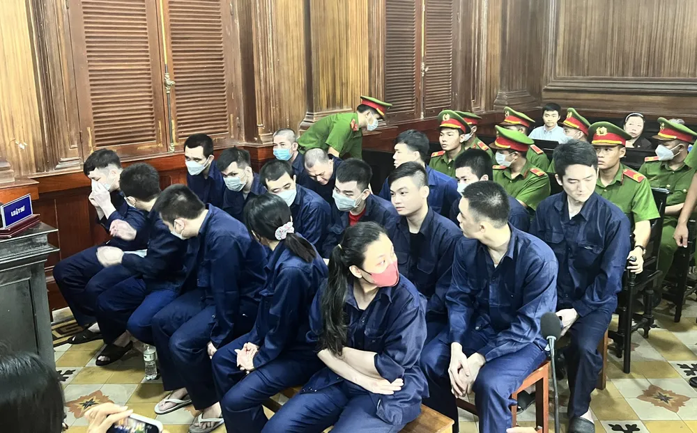 Các bị cáo trong ngày tuyên án. Ảnh: HỮU ĐĂNG