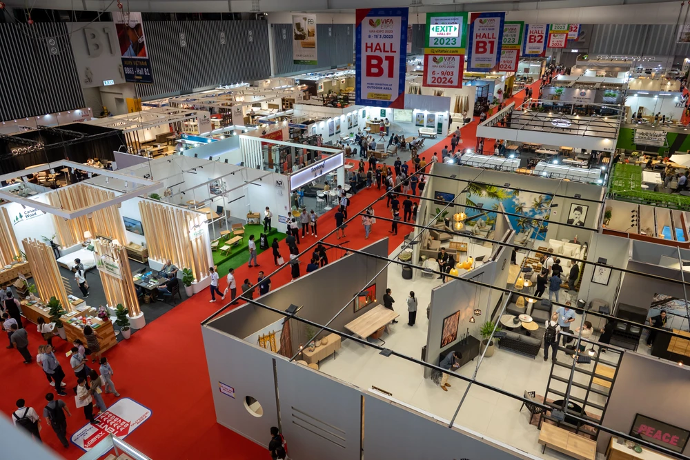 Hội chợ Quốc tế VIFA EXPO 2023 tiếp tục được Cổ phần Thủ công Mỹ nghệ Gỗ Liên Minh tổ chức thành công. Ảnh: CT Công ty Liên Minh