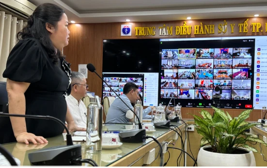 Ban tổ chức "Ngày hội việc làm" đang trao đổi với 61 cơ sở y tế. Ảnh: SỞ Y TẾ