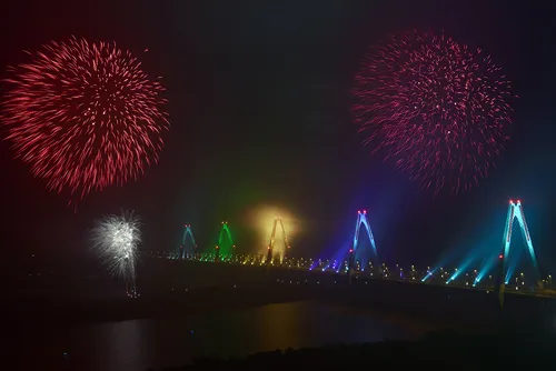 Pháo hoa đẹp lung linh trong thời khắc giao thừa - 5