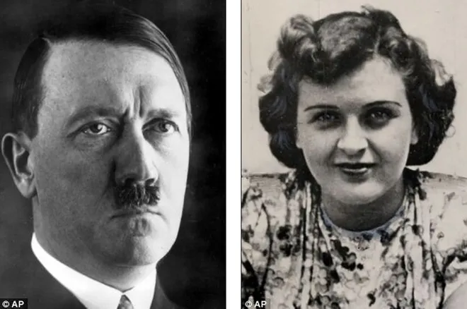 Trùm phát xít Hitler trong ảnh chân dung chính thức của y năm 1937, và bạn gái Eva Braun. Cô trở thành vợ của Hitler chỉ trong một ngày. Ảnh: AP