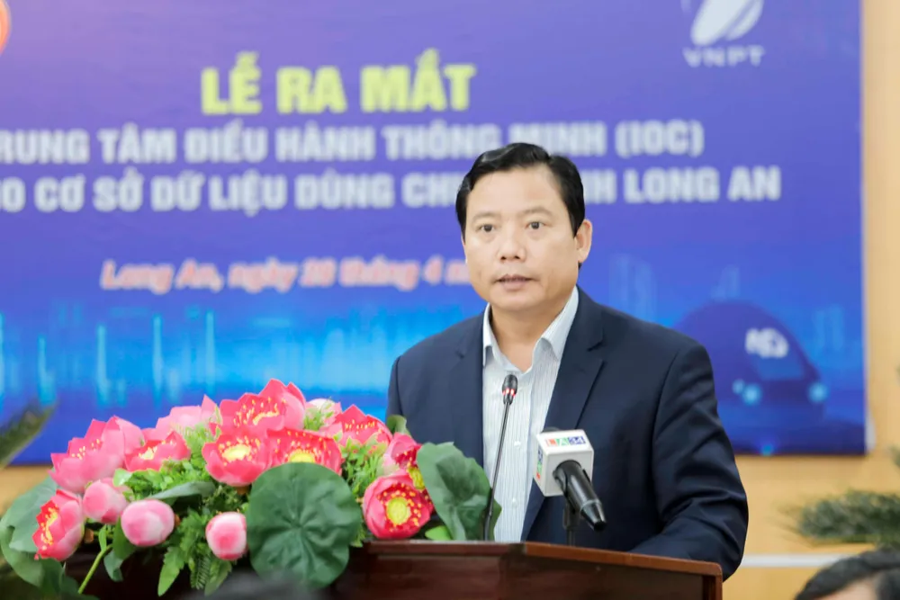 Ông Phạm Tấn Hòa - Phó chủ tịch UBND tỉnh Long An phát biểu tại lễ ra mắt. Ảnh: HD