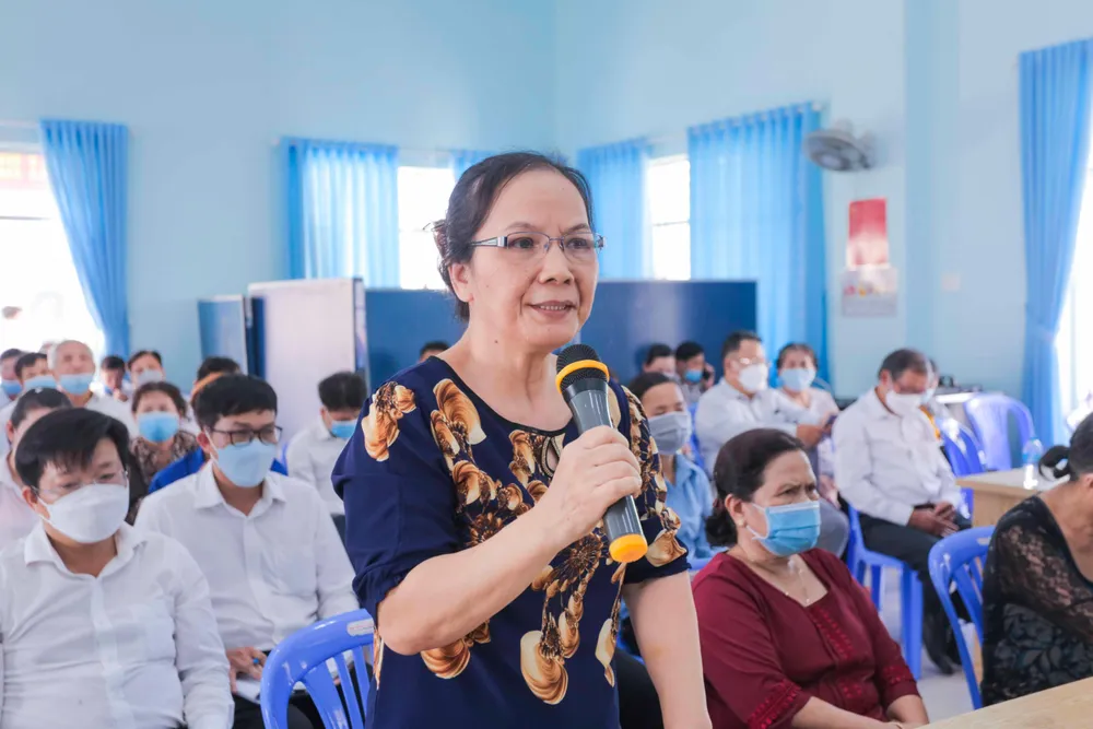 Cử tri Nguyễn Thị Hiền gửi gắm đến các đại biểu về việc phát triển TP Tân An lên đô thị loại I