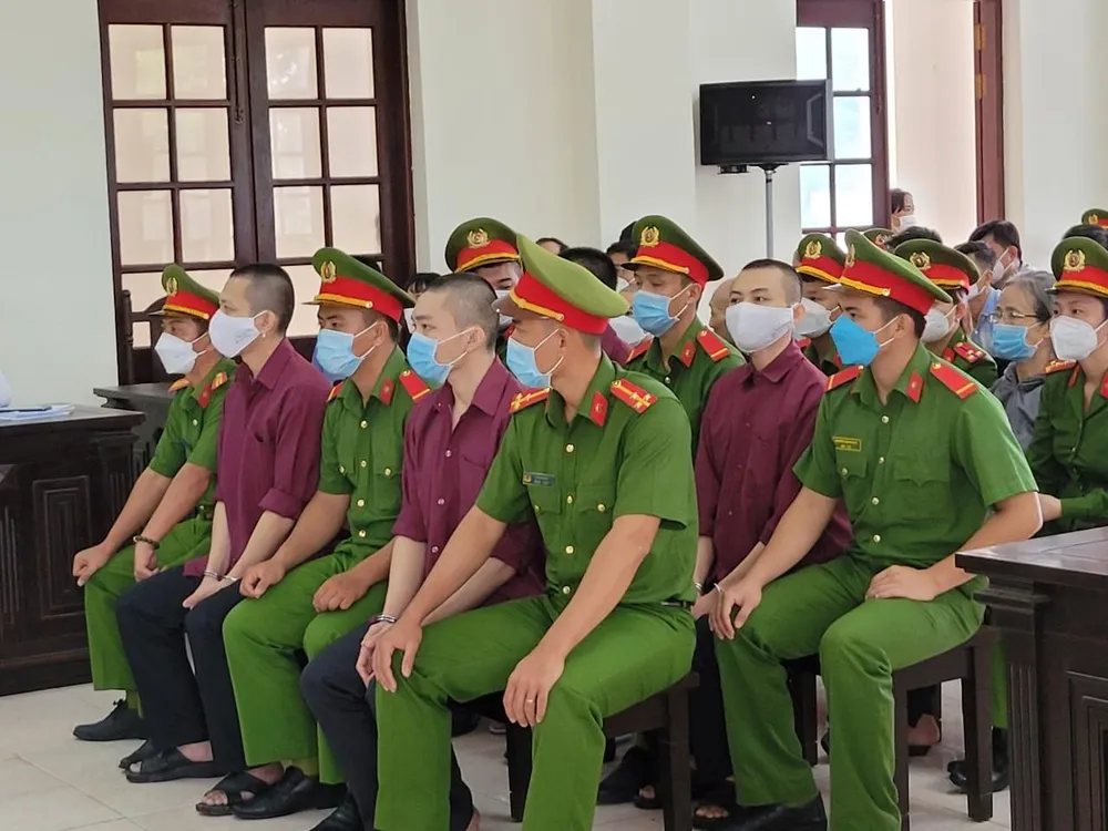 Các bị cáo tại phiên tòa