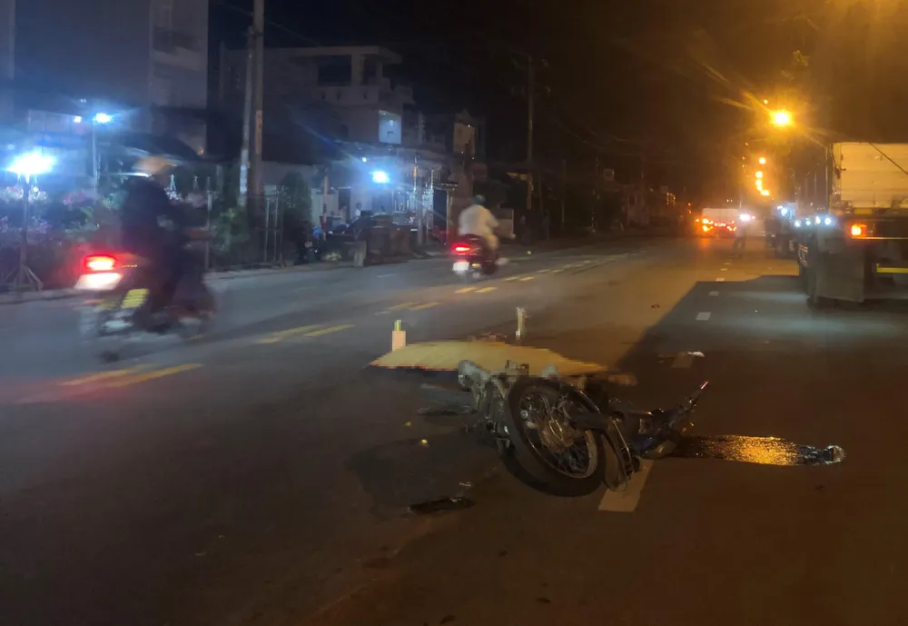 Hiện trường vụ tai nạn giao thông. Ảnh : HD Hiện trường vụ tai nạn giao thông. Ảnh : HD