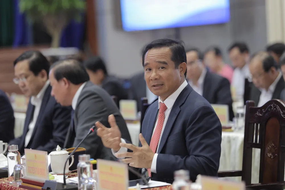 Bí thư Tỉnh ủy Long An Nguyễn Văn Được tại hội nghị. Ảnh: HUỲNH DU Bí thư Tỉnh ủy Long An Nguyễn Văn Được tại hội nghị. Ảnh: HUỲNH DU