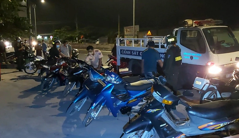 Phòng CSGT Công an tỉnh thường xuyên tuần tra, xử lý các vụ đua xe trái phép. Ảnh: CTV