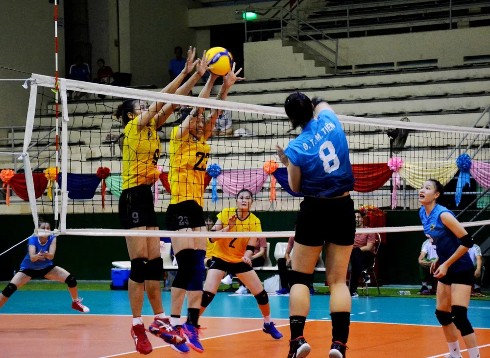 Đội bóng VTV Bình Điền Long An thể hiện ưu thế vượt trội so với đội khách. Ảnh: CTV