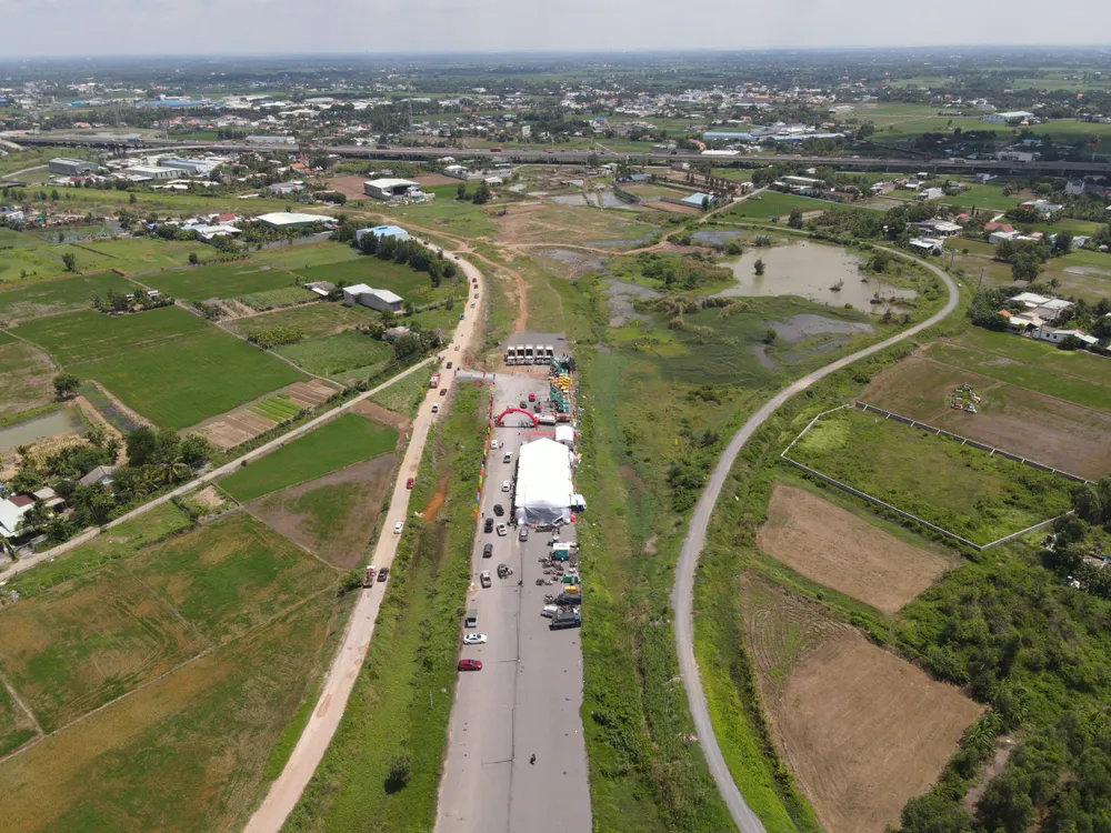 Dự án vành đai 3 đoạn qua Long An có chiều dài 6,84 km. Ảnh: HUỲNH DU
