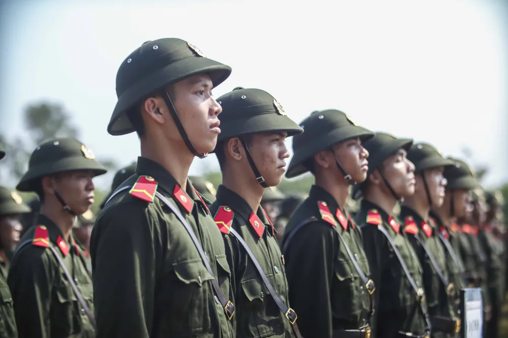 Gần 1.000 tân binh sẵn sàng tham gia lớp huấn luyện. Ảnh : HD Trung đoàn CSCĐ Đông Nam (2).JPG