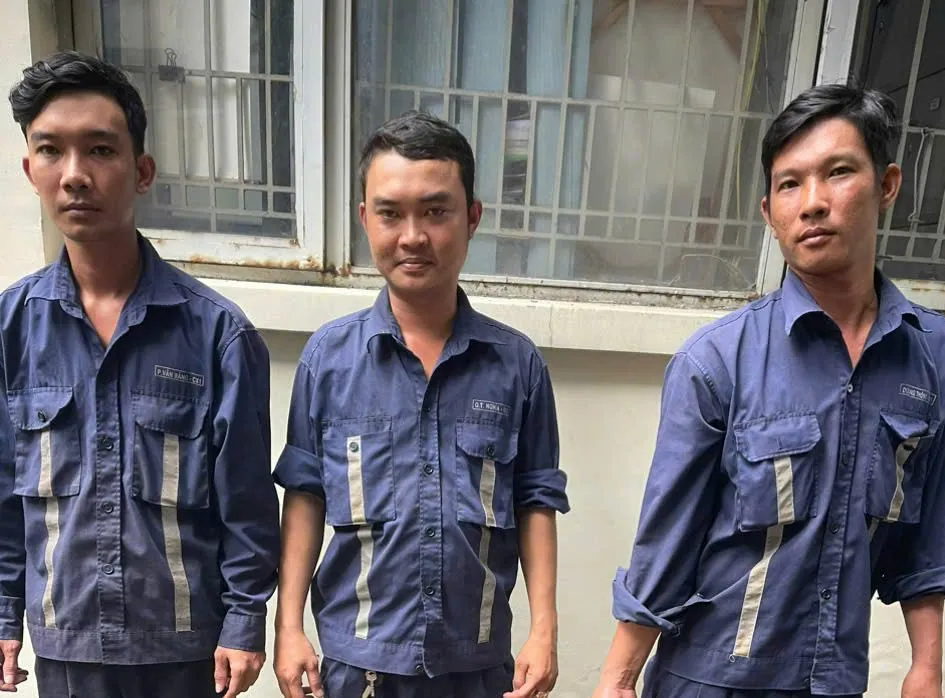 Bằng, Nghĩa, Thông được thuê chặt 9 cây cau kiểng với giá 15 triệu đồng. Ảnh: CA cây cau kiểng (1).jpg