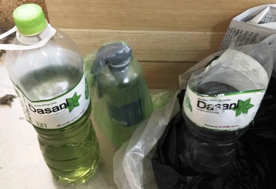 Bom xăng mà H mang theo mục đi tìm chủ cũ trả thù. Ảnh: H.H