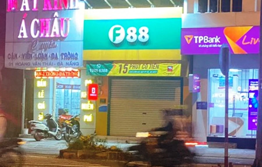 Một cơ sở kinh doanh của F88 đã đóng cửa sau khi công an kiểm tra. Ảnh: HẢI HIẾU