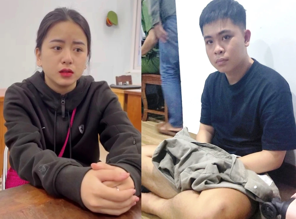 Nghi phạm Nguyễn Quang Minh và Phan Thị Thảo Ly. Ảnh: H.H