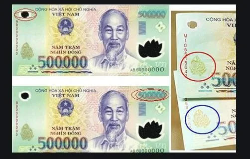 Tiền giả có mực in nhòe, mờ, cửa sổ lớn và nhỏ bị làm giả bằng cách khoét thủng và dán nilon mỏng lên hai mặt, nếu để ý sẽ dễ dàng nhận biết. Ảnh: CA quận Tân Phú Tiền giả có mực in nhòe, mờ, cửa sổ lớn và nhỏ bị làm giả bằng cách khoét thủng và dán nilon mỏng lên hai mặt, nếu để ý sẽ dễ dàng nhận biết. Ảnh: CA quận Tân Phú
