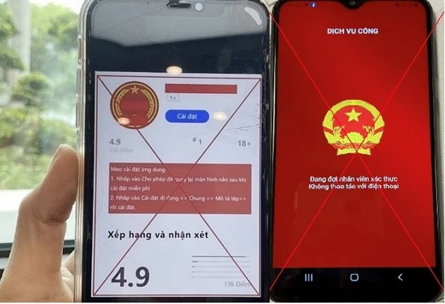 Người dân cần cảnh giác chiêu trò giả danh công an hướng dẫn cài đặt ứng dụng VNeID, kích hoạt tài khoản định danh điện tử (giả mạo) nhằm lừa đảo. Ảnh: CA IMG_0281.jpeg